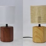 LAMPADA LUMETTO ABAT JOUR DA TAVOLO SCRIVANIA CAMERA CERAMICA MARRONE ASSOR 29cm