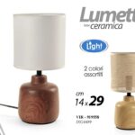 LAMPADA LUMETTO ABAT JOUR DA TAVOLO SCRIVANIA CAMERA CERAMICA MARRONE ASS 29 cm