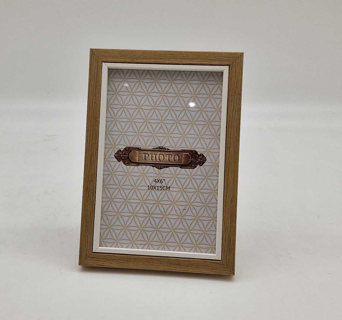 8025569919619 CORNICE PORTAFOTO DA TAVOLO FOTO MODERNO CLASSICO LEGNO MARRONE BOR BIANCO 15*10 - immagine 1