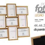 PORTAFOTO MULTIPLO DA PARETE CORNICE FOTO 9 POSTI 10*15 LEGNO MARRONE 44*44 cm