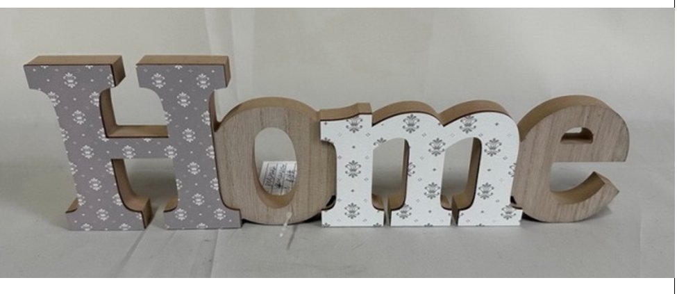 8025569919848 DECORAZIONE DA TAVOLO PARETE SCRITTA LEGNO FRASE HOME CASA DECORATIVA 40*12*2 - immagine 1
