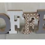 DECORAZIONE DA TAVOLO PARETE SCRITTA LEGNO FRASE DECORATIVA Coffee CAFFè 40*11cm