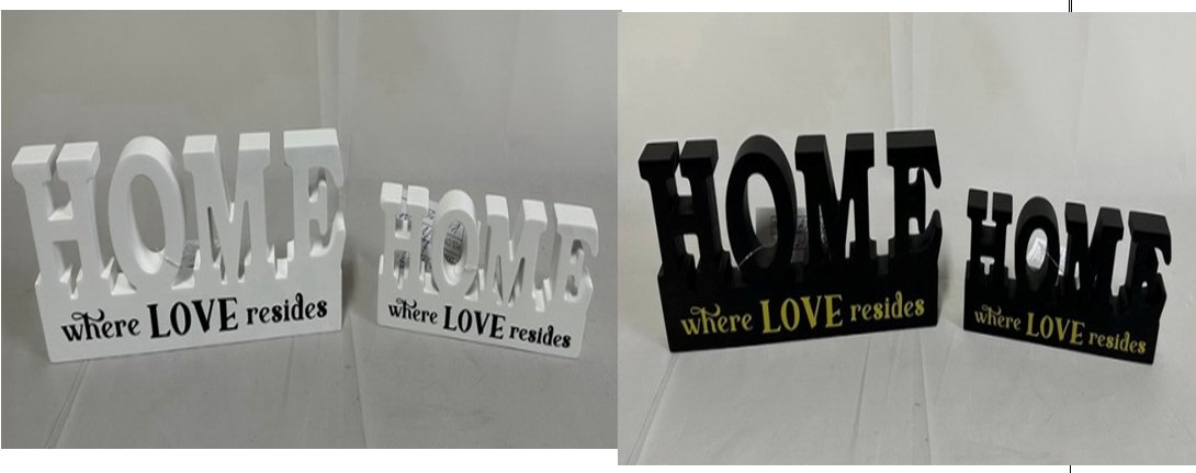 8025569919886 DECORAZIONE PARETE TAVOLO SCRITTA FRASE LEGNO BIANCO CASA HOME DECOR ASS 24*10cm - immagine 1