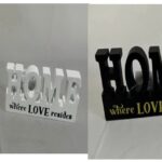 DECORAZIONE PARETE TAVOLO SCRITTA FRASE LEGNO BIANCO CASA HOME DECOR ASS 17*7 cm