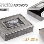 Scatola cofanetto portaoggetti moderna scrivania organizer legno tessuto 22*27*6