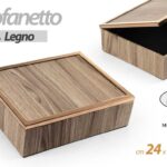 Scatola cofanetto portaoggetti moderna scrivania organizer legno metallo 24*19*7