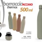 THERMOS BORRACCIA BOTTIGLIA TERMICA ACCIAIO VIAGGIO CAMPEGGIO MONTAGNA CO 500 ML