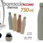 THERMOS BORRACCIA BOTTIGLIA TERMICA ACCIAIO VIAGGIO CAMPEGGIO MONTAGNA CO 750 ML