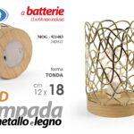 LAMPADA LUMETTO Decorativa Metallo Legno Luce LED COL ORO CLASSICA MODERNA 18*12