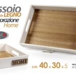 Vassoio cucina legno bianco home colazione portata tavola moderno vintage 40*30