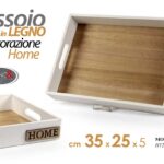 Vassoio cucina legno bianco home colazione portata tavola moderno vintage 35*25