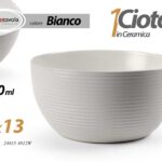 Ciotola insalatiera tonda ceramica bianca design moderno cucina tavola 26*13 cm