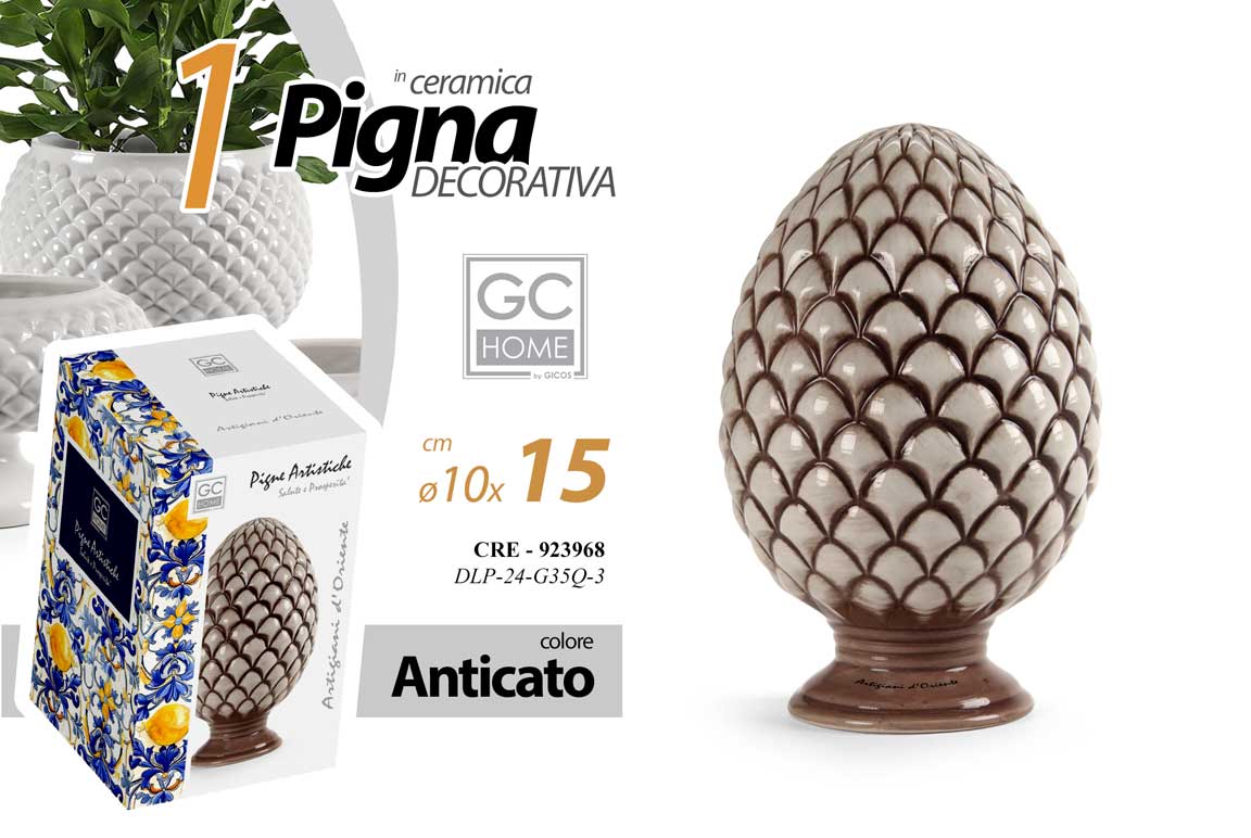 8025569923968 PIGNA ANTICATA CERAMICA SICILIANA STIL DECORATIVA SEGNAPOSTO CENTROTAVOLA 15*10 - immagine 1