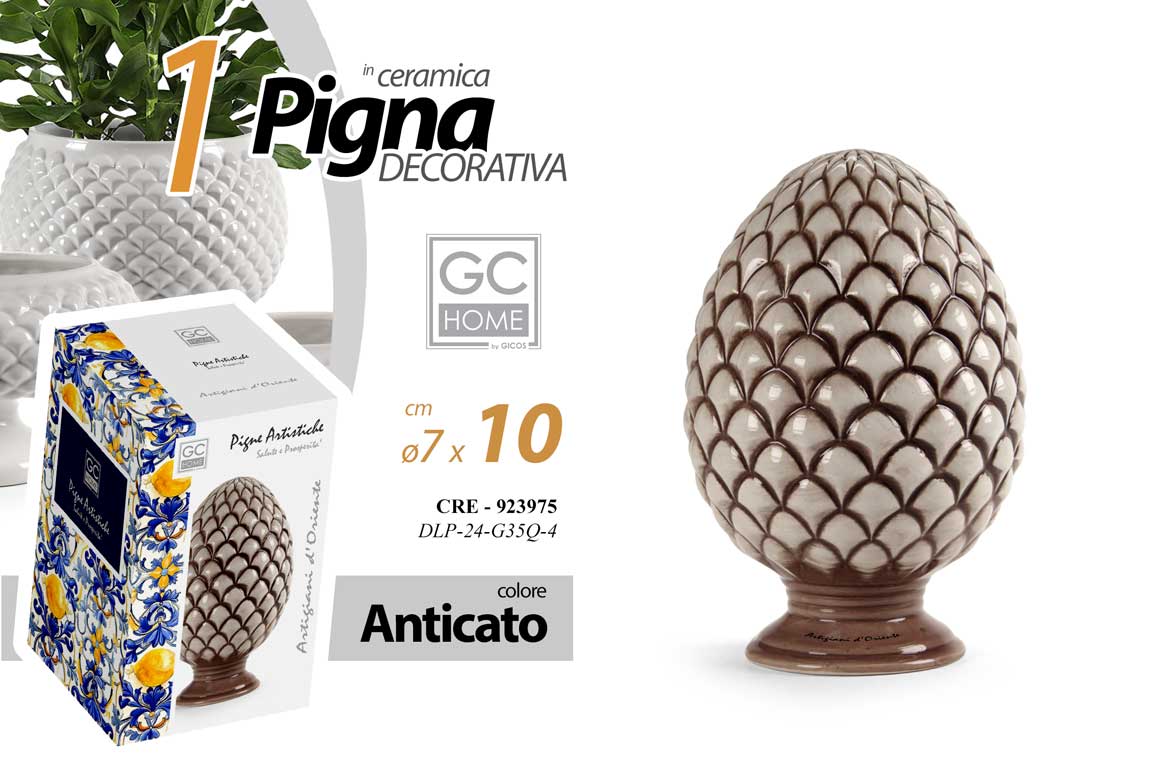 8025569923975 PIGNA ANTICATA CERAMICA SICILIANA STIL DECORATIVA SEGNAPOSTO CENTROTAVOLA 10*7cm - immagine 1