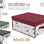 SCATOLA CONTENITORE PORTABIANCHERIA ORGANIZER SALVASPAZIO VESTITI COLOR 40*33*18