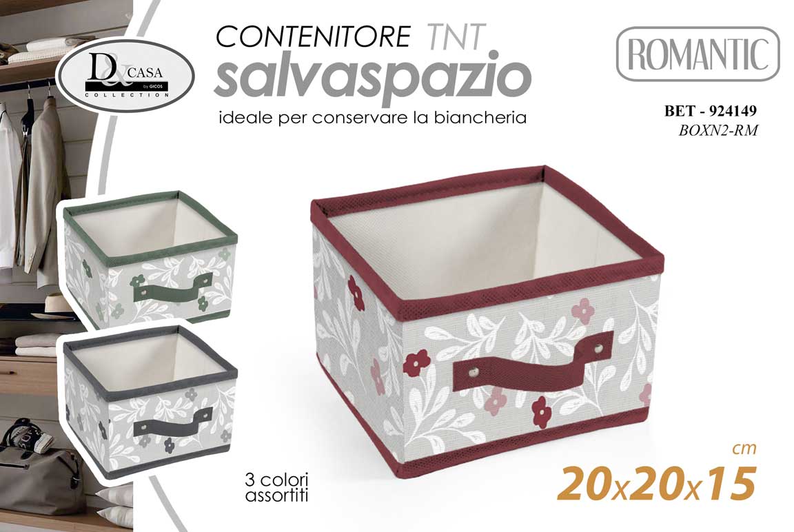 8025569924149 ORGANIZER CASSETTI SCOMPARTI SCATOLA ARMADIO SALVASPAZIO BIANCHERIA 20*20*15CM - immagine 1