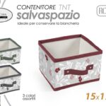 ORGANIZER CASSETTI SCOMPARTI SCATOLA ARMADIO SALVASPAZIO BIANCHERIA 15*17*14CM