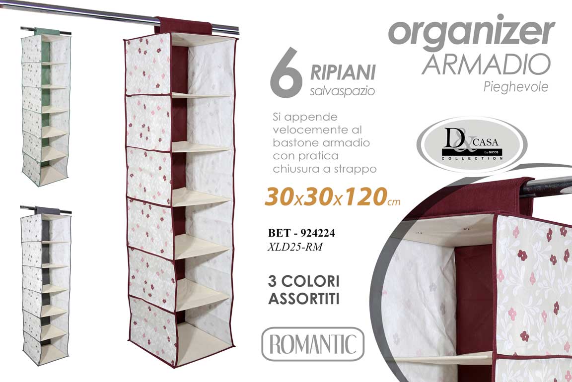 8025569924224 Organizer APPENDERE ARMADIO Guardaroba PortaOggetti BASTONE APPENDIABITI 120*30 - immagine 1