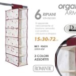 Organizer ARMADIO per BASTONE Guardaroba 6 MENSOLE APPENDIABITI VESTITI 72*15*30