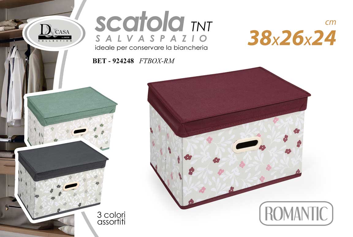8025569924248 ORGANIZER VESTITI ABITI SCATOLA SALVASPAZIO CONTENITORE PORTABIANCHERIA 38*26*24 - immagine 1