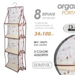 ORGANIZER PORTABORSE SALVASPAZIO 8 RIPIANI PIEGHEVOLE BASTONE ARMADIO GRUCCIA