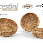 3 CESTE TONDE CESTINI CESTA PORTAFRUTTA PORTAOGGETTI GIACINTO D'ACQUA ROTONDI