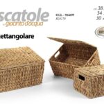 3 SCATOLE CESTE CESTA PORTAFRUTTA PORTAOGGETTI GIACINTO D'ACQUA RETTANGOLARE