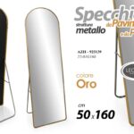 SPECCHIO SPECCHIERA PARETE PAVIMENTO METALLO COLOR ORO CLASSICO MODERNO 160*50cm
