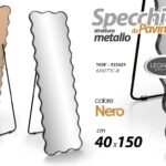 SPECCHIO SPECCHIERA DA PAVIMENTO METALLO NERO BLACK CLASSICO MODERNO 150*40 cm