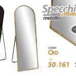 SPECCHIO SPECCHIERA DA PAVIMENTO METALLO COLOR ORO CLASSICO MODERNO 161*50 cm