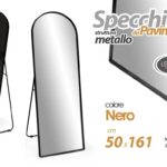 SPECCHIO SPECCHIERA DA PAVIMENTO METALLO COLOR NERO CLASSICO MODERNO 161*50cm