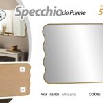 SPECCHIO SPECCHIERA DA PARETE MURO METALLO COLOR ORO CLASSICO MODERNO 50*40 cm