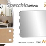 SPECCHIO SPECCHIERA DA PARETE MURO METALLO COL ARGENTO CLASSICO MODERNO 50*40 cm