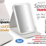 SPECCHIO LED PORTATILE TRUCCO BEAUTY BORSA CUSTODIA RICARICABILE TOUCH 18*14 cm