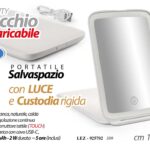 SPECCHIO LED PORTATILE TRUCCO BEAUTY BORSA CUSTODIA RICARICABILE TOUCH 21*14 cm