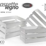 3 CASSETTE LEGNO PORTA BOMBONIERE OGGETTI CASSETTA MULTIUSO BIANCO 38/33/28 cm