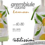 Grembiule cucina pettorina pasticceria limoni stile sicilia tessuto 80x60 cm