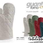 Guanto forno presina imbottito protezione calore cucina colori assort 32x18 cm