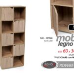 MOBILETTO SALVASPAZIO LIBRERIA SCAFFALE ARMADIETTO CUBO ROVERE NATUR 153*60*30cm