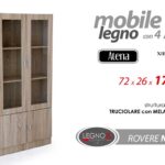 MOBILE VETRINA MODERNA h170*72*26cm MARRONE 4 ANTE ROVERE SBIANCATO CASA STUDIO