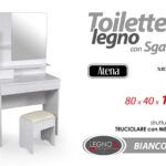 Toelette CONSOLLE ROBUSTA TRUCCO MODERNA TAVOLO SPECCHIO SGABELLO 155*80*40cm