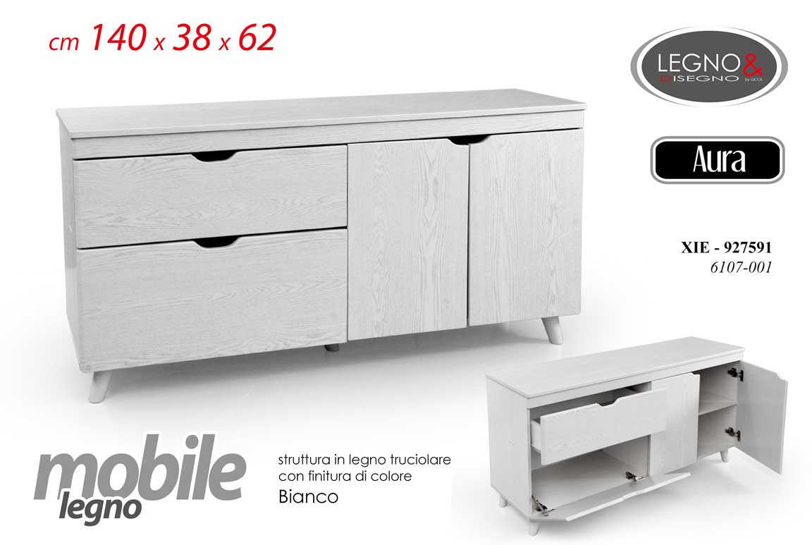 8025569927591 MOBILE INGRESSO MODERNO CREDENZA SALOTTO CUCINA CASSETTI ANTE PORTA TV 140*38*62 - immagine 1