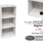LIBRERIA MODERNA BIANCA LEGNO SCAFFALE SOGGIORNO CASA UFFICIO H80*L40*P24 CM