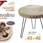 TAVOLINO TAVOLO TRONCO LEGNO CORTECCIA DIVANO CAFFè RUSTICO PIEGHEVOLE 45*h46 cm