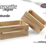 2 CASSETTE LEGNO NATURALE PORTA OGGETTI BOMBONIERE ARREDO CASSETTA 20/17 cm