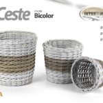 3 CESTE PORTABIANCHERIA CESTA VESTITI VIMINI RATTAN TONDA COLOR BAGNO 30/25/20cm