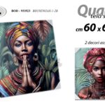 QUADRO STAMPA SU TELA Canvas LEGNO Donna SEXY AFRICA AFRICANA COLOR ASSORT 60*60