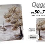 QUADRO STAMPA SU TELA Canvas LEGNO ALBERO BARCA MARE FIUME ASSORTITI 50*70 cm