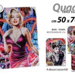 QUADRO STAMPA SU TELA Canvas LEGNO DIVE DIVA CINEMA COLOR Hollywood ASSOR 70*50