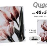 QUADRO STAMPA SU TELA Canvas LEGNO Tulipano TULIPANI Rosa FIORI ASSORT 50*40 CM